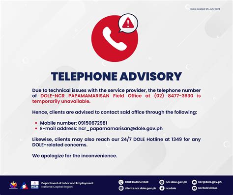 dole ncr contact number|ADVISORY: DOLE.